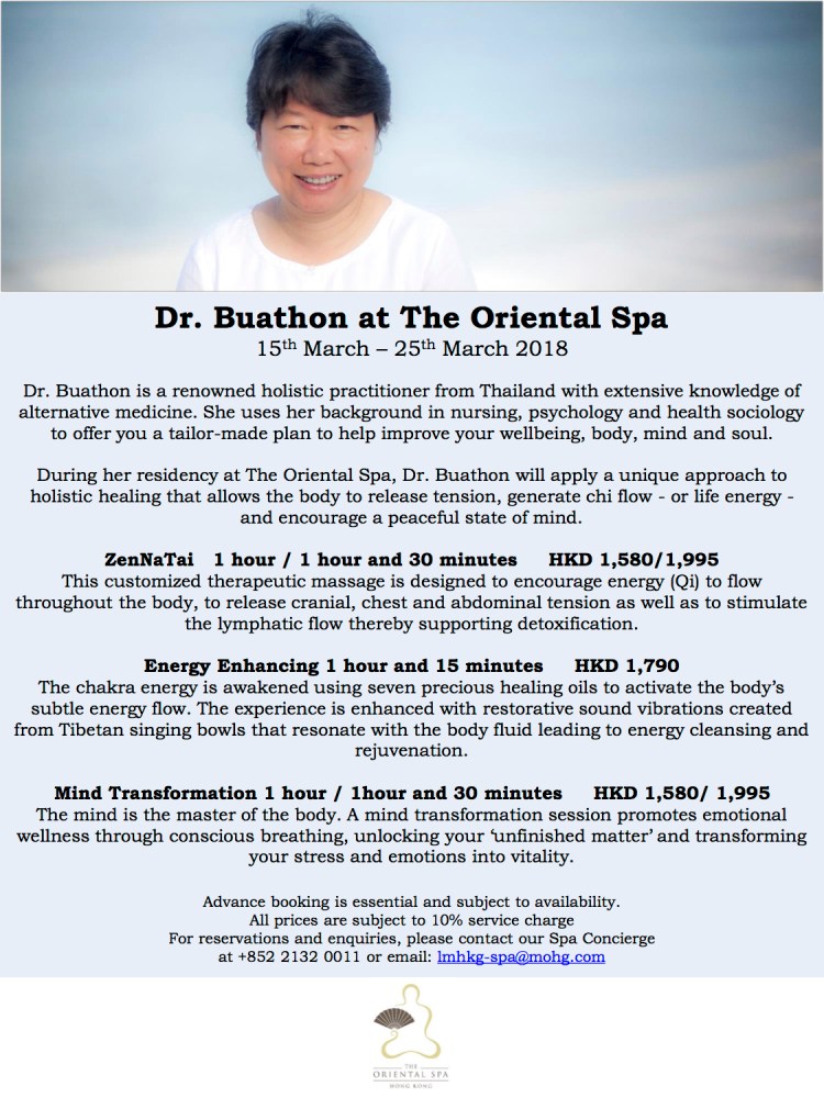 Dr Buathon Thienarrom - 15-25 Mar 2018